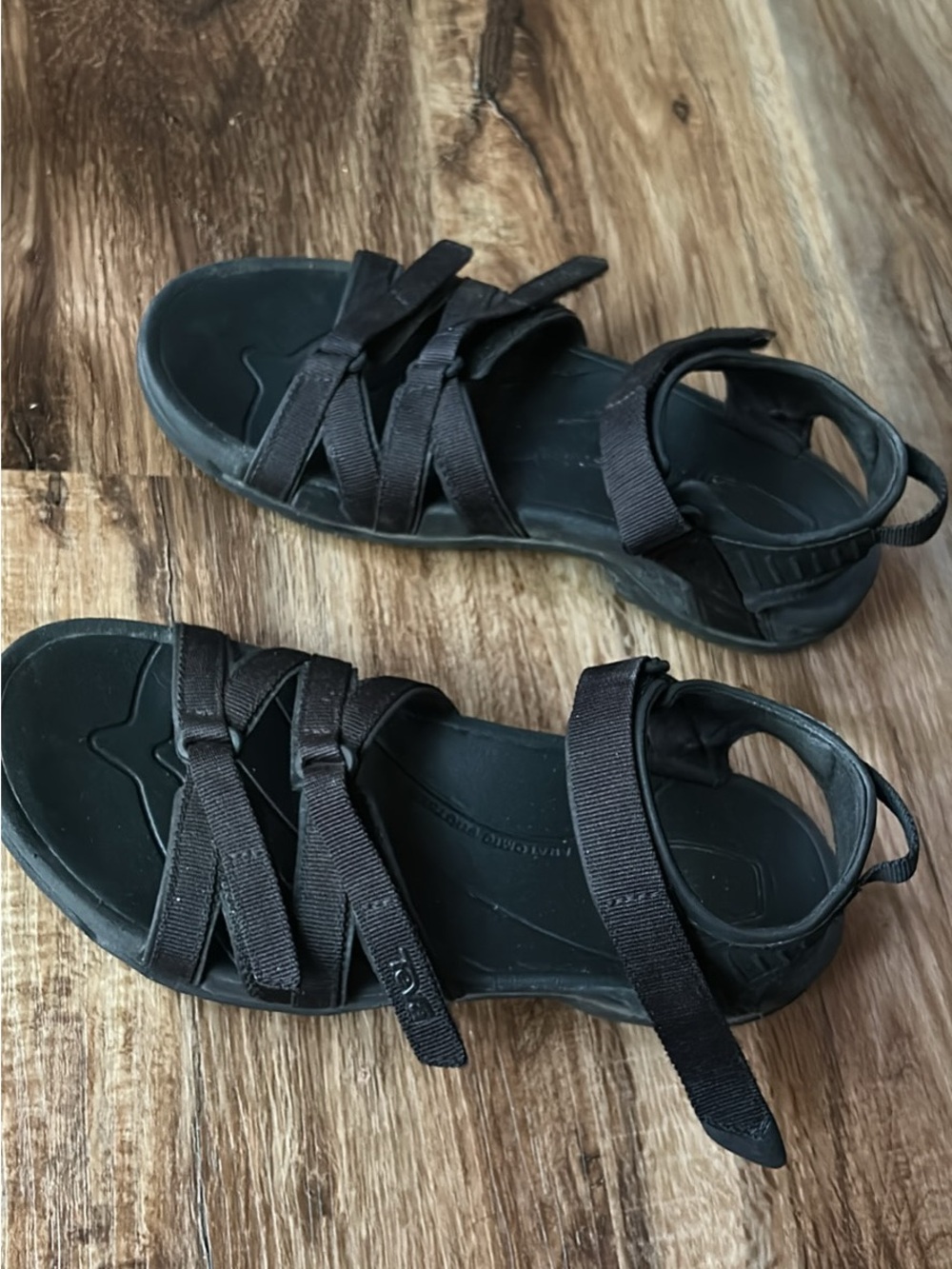 Black Teva outdoor sandals